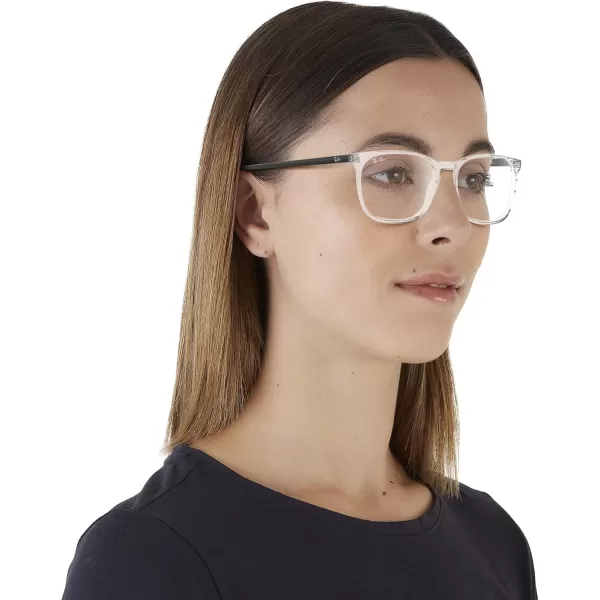 RayBan RX5387 Square Prescription Eyeglass FramesTransparentDemo Lens