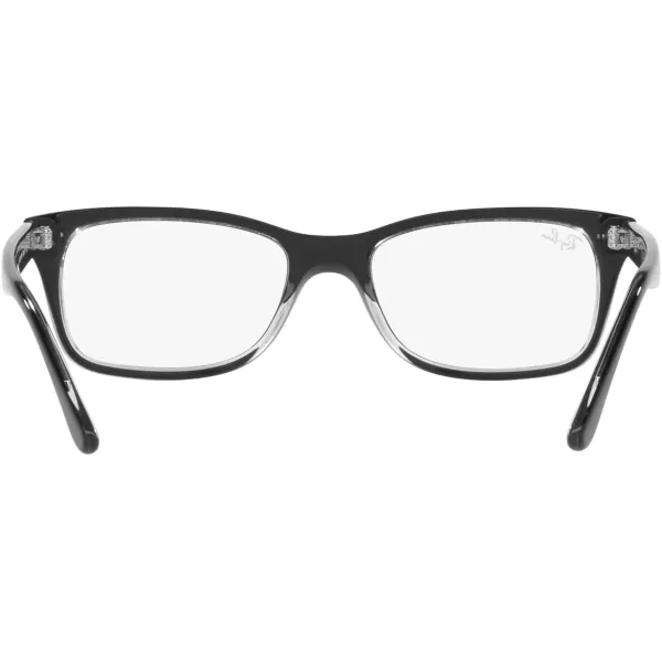 RayBan RX5428 Square Prescription Eyewear FramesBlack on TransparentDemo Lens