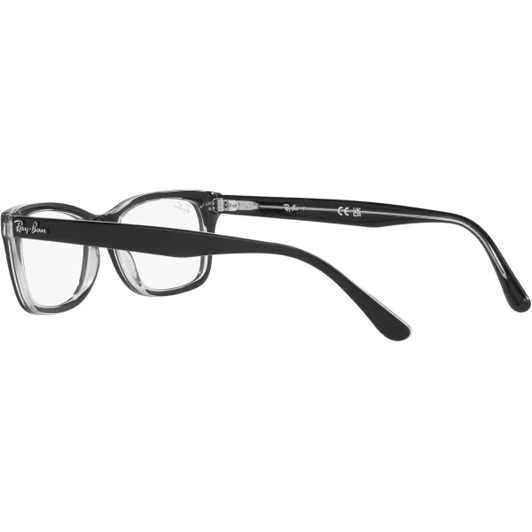 RayBan RX5428 Square Prescription Eyewear FramesBlack on TransparentDemo Lens