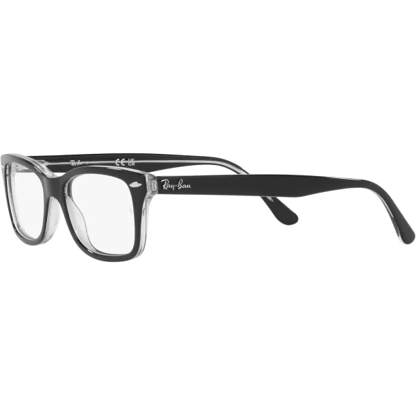 RayBan RX5428 Square Prescription Eyewear FramesBlack on TransparentDemo Lens