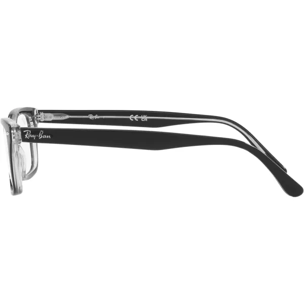 RayBan RX5428 Square Prescription Eyewear FramesBlack on TransparentDemo Lens