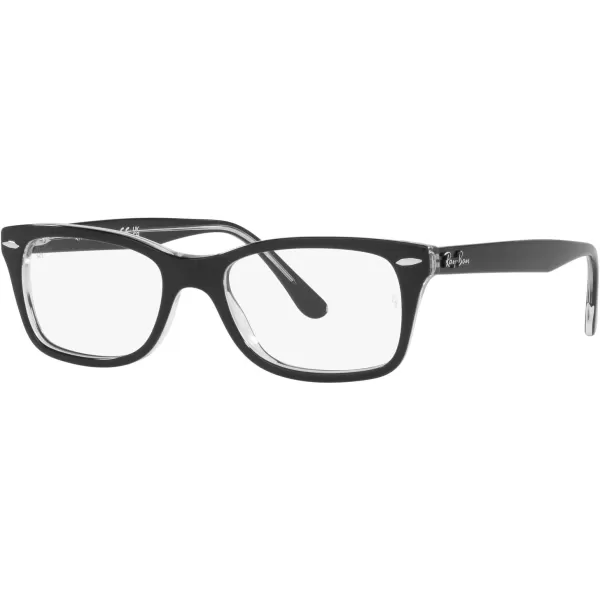 RayBan RX5428 Square Prescription Eyewear FramesBlack on TransparentDemo Lens