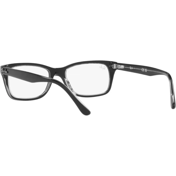 RayBan RX5428 Square Prescription Eyewear FramesBlack on TransparentDemo Lens