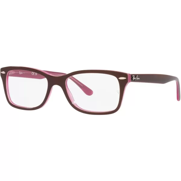 RayBan RX5428 Square Prescription Eyewear FramesBrown on PinkDemo Lens