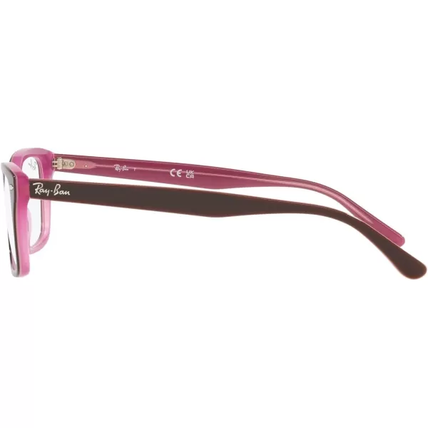 RayBan RX5428 Square Prescription Eyewear FramesBrown on PinkDemo Lens