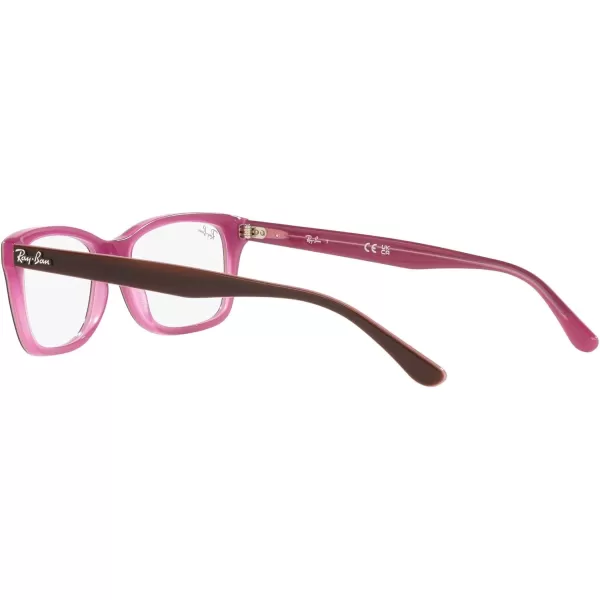 RayBan RX5428 Square Prescription Eyewear FramesBrown on PinkDemo Lens