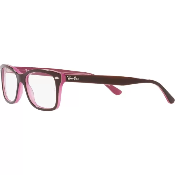 RayBan RX5428 Square Prescription Eyewear FramesBrown on PinkDemo Lens