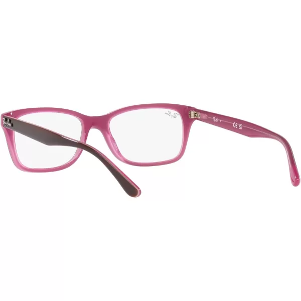 RayBan RX5428 Square Prescription Eyewear FramesBrown on PinkDemo Lens