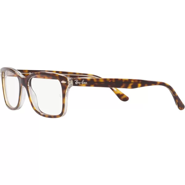 RayBan RX5428 Square Prescription Eyewear FramesHavana on TransparentDemo Lens