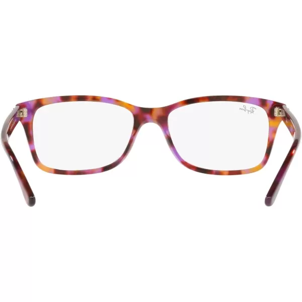 RayBan RX5428 Square Prescription Eyewear FramesRed amp Purple HavanaDemo Lens