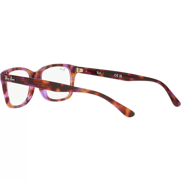 RayBan RX5428 Square Prescription Eyewear FramesRed amp Purple HavanaDemo Lens