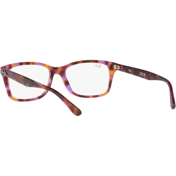 RayBan RX5428 Square Prescription Eyewear FramesRed amp Purple HavanaDemo Lens