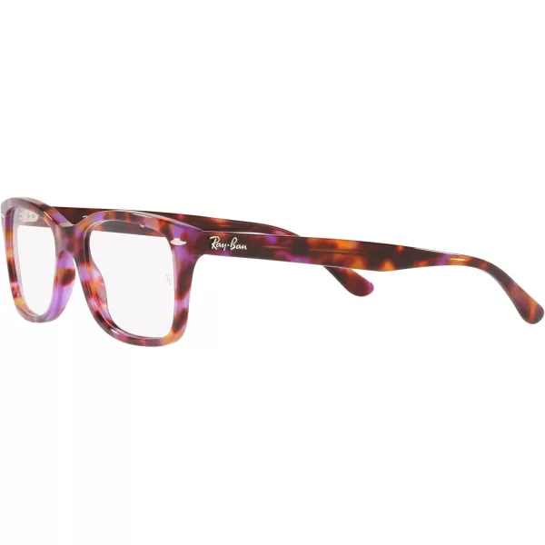 RayBan RX5428 Square Prescription Eyewear FramesRed amp Purple HavanaDemo Lens