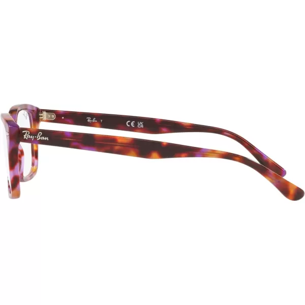 RayBan RX5428 Square Prescription Eyewear FramesRed amp Purple HavanaDemo Lens