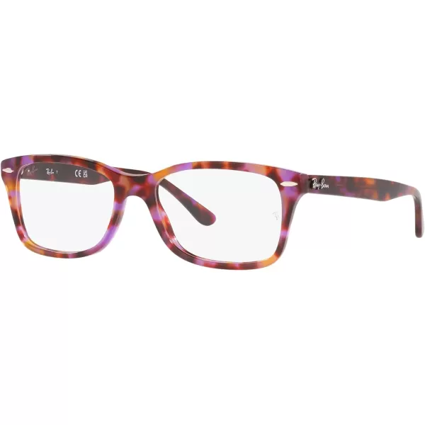 RayBan RX5428 Square Prescription Eyewear FramesRed amp Purple HavanaDemo Lens