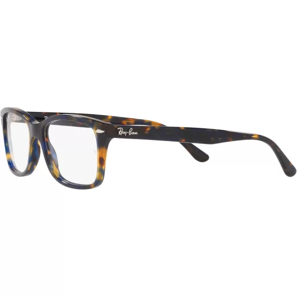 RayBan RX5428 Square Prescription Eyewear FramesYellow amp Blue HavanaDemo Lens