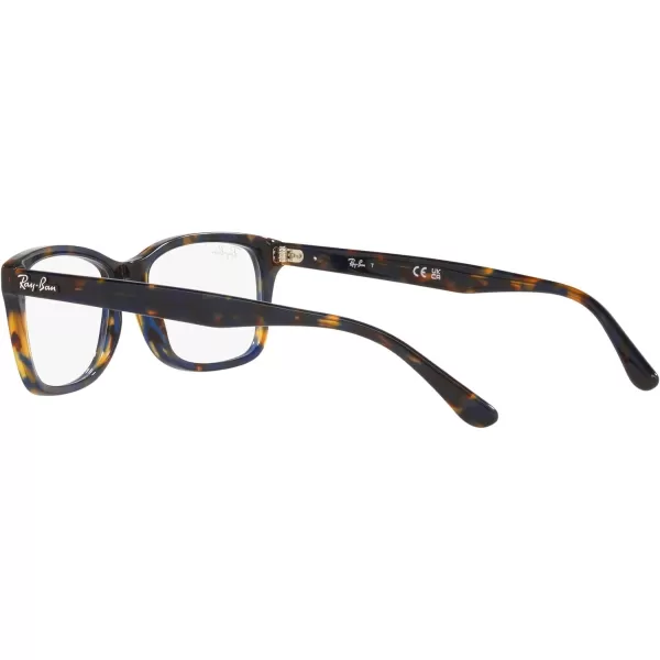 RayBan RX5428 Square Prescription Eyewear FramesYellow amp Blue HavanaDemo Lens