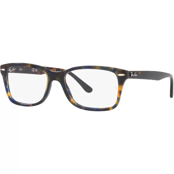 RayBan RX5428 Square Prescription Eyewear FramesYellow amp Blue HavanaDemo Lens