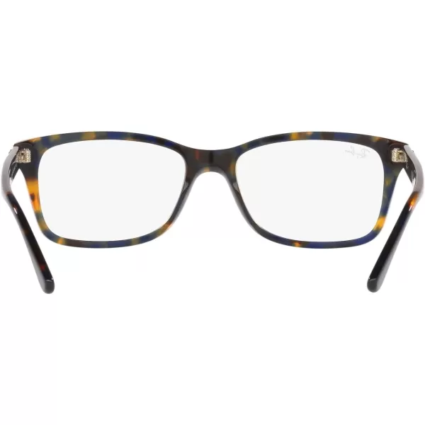 RayBan RX5428 Square Prescription Eyewear FramesYellow amp Blue HavanaDemo Lens