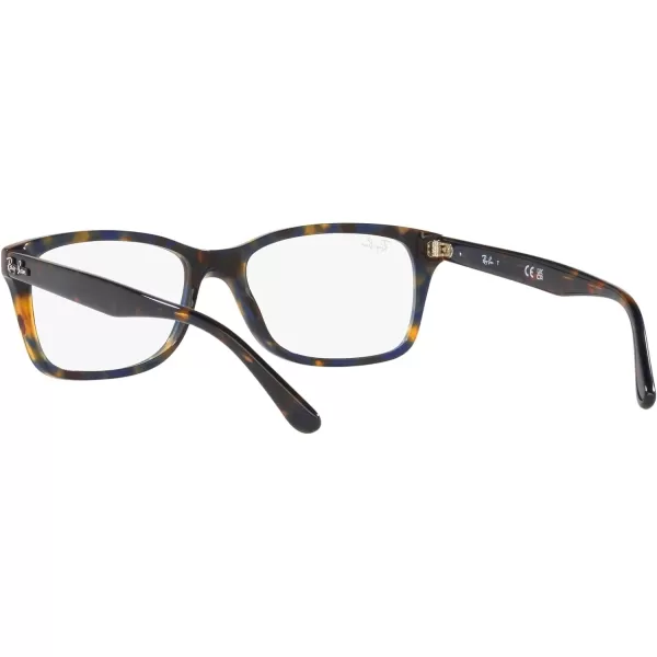 RayBan RX5428 Square Prescription Eyewear FramesYellow amp Blue HavanaDemo Lens