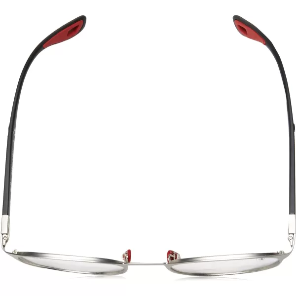 RayBan RX6355m Scuderia Ferrari Collection Round Prescription Eyeglass FramesMatte SilverDemo Lens