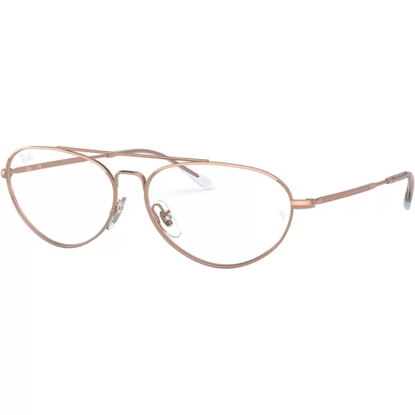 RayBan RX6454 Oval Prescription Eyeglass FramesRose GoldDemo Lens