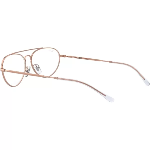 RayBan RX6454 Oval Prescription Eyeglass FramesRose GoldDemo Lens