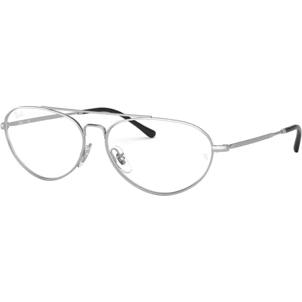 RayBan RX6454 Oval Prescription Eyeglass FramesSilverDemo Lens