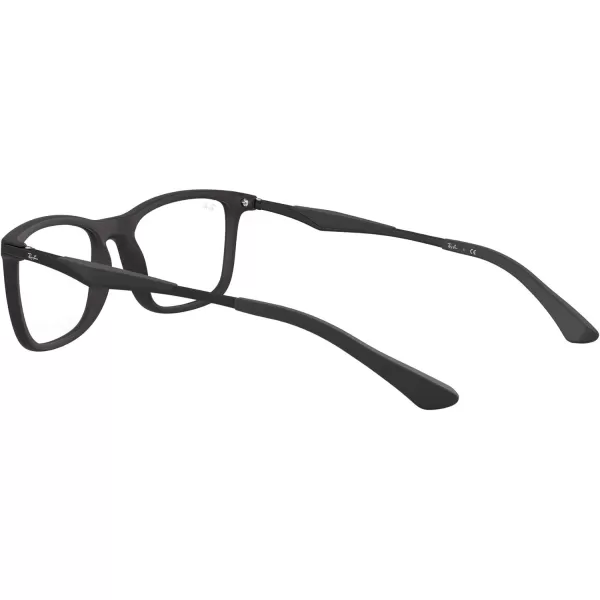 RayBan RX7029 Square Prescription Eyeglass FramesMatte BlackDemo Lens