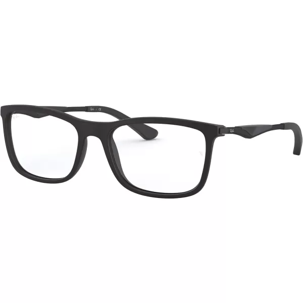 RayBan RX7029 Square Prescription Eyeglass FramesMatte BlackDemo Lens