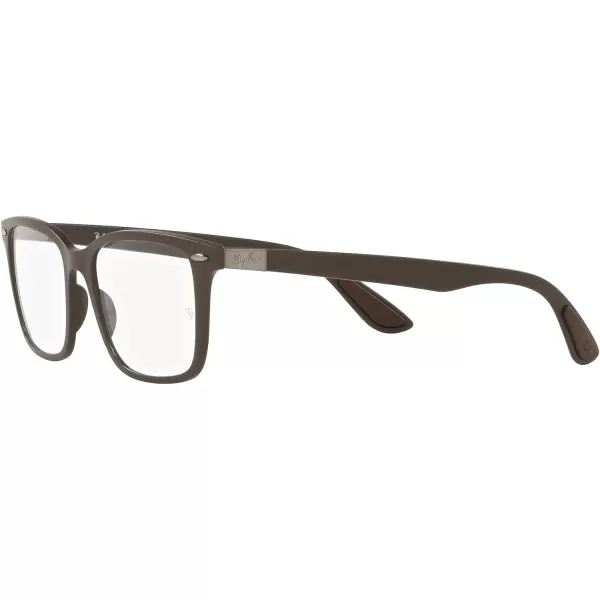 RayBan RX7144 Square Prescription Eyewear FramesSand BrownDemo Lens