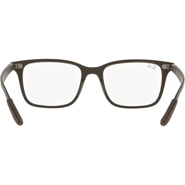RayBan RX7144 Square Prescription Eyewear FramesSand BrownDemo Lens