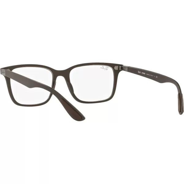 RayBan RX7144 Square Prescription Eyewear FramesSand BrownDemo Lens