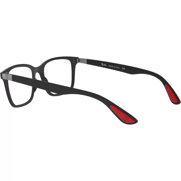 RayBan RX7144m Scuderia Ferrari Collection Square Prescription Eyeglass FramesMatte BlackDemo Lens