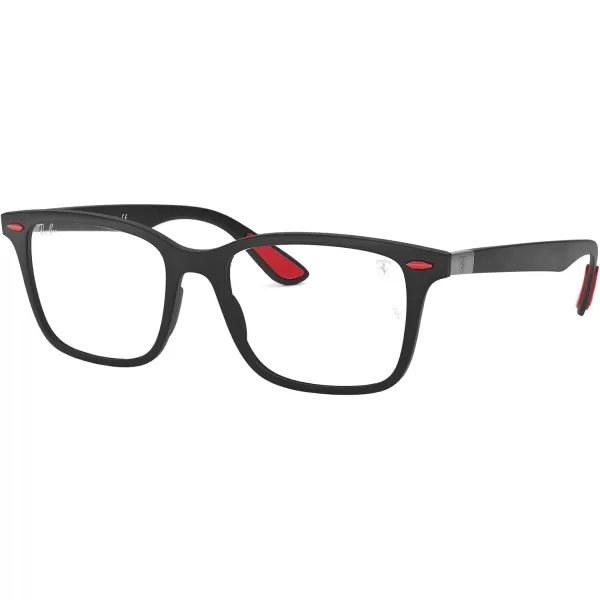 RayBan RX7144m Scuderia Ferrari Collection Square Prescription Eyeglass FramesMatte BlackDemo Lens