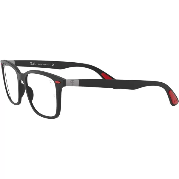 RayBan RX7144m Scuderia Ferrari Collection Square Prescription Eyeglass FramesMatte BlackDemo Lens