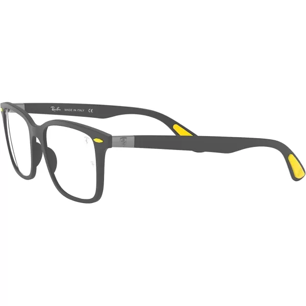 RayBan RX7144m Scuderia Ferrari Collection Square Prescription Eyeglass FramesMatte GreyDemo Lens