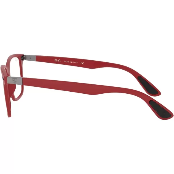 RayBan RX7144m Scuderia Ferrari Collection Square Prescription Eyeglass FramesMatte RedDemo Lens