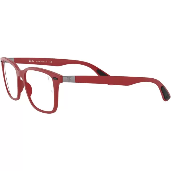 RayBan RX7144m Scuderia Ferrari Collection Square Prescription Eyeglass FramesMatte RedDemo Lens