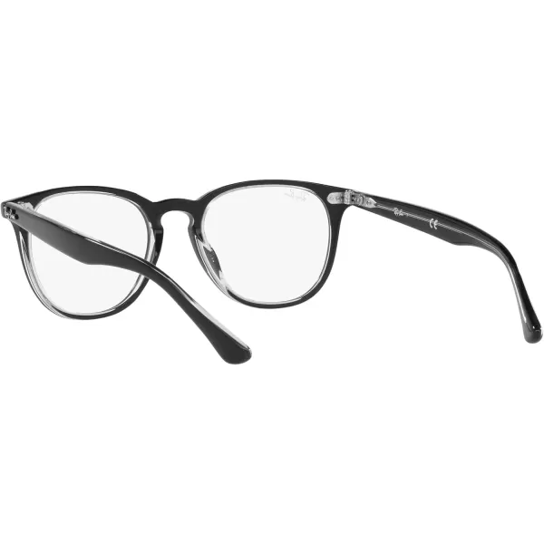 RayBan RX7159 Round Prescription Eyeglass FramesBlack on TransparentDemo Lens