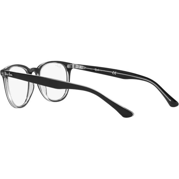 RayBan RX7159 Round Prescription Eyeglass FramesBlack on TransparentDemo Lens