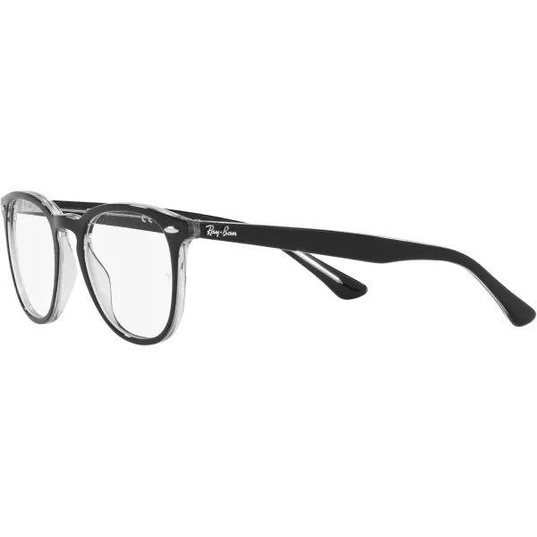 RayBan RX7159 Round Prescription Eyeglass FramesBlack on TransparentDemo Lens