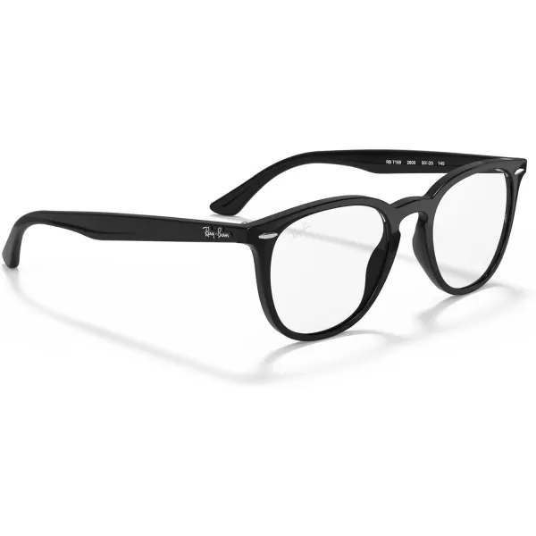 RayBan RX7159 Round Prescription Eyeglass FramesBlackDemo Lens