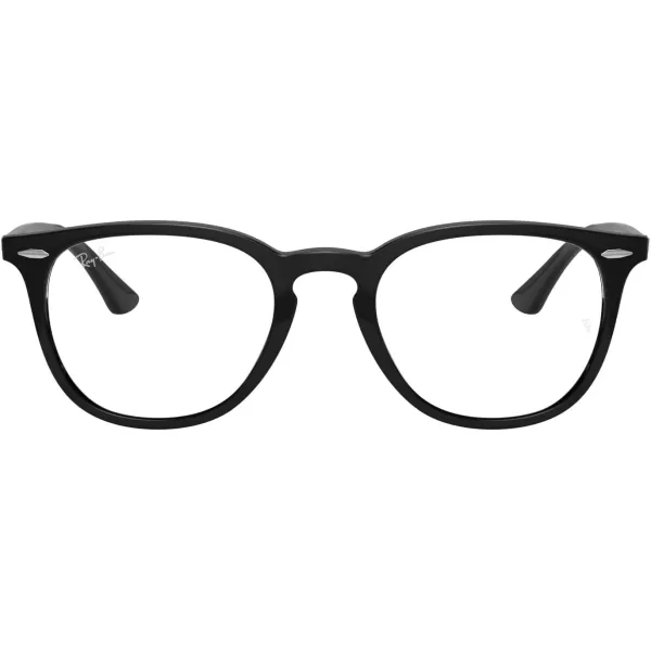 RayBan RX7159 Round Prescription Eyeglass FramesBlackDemo Lens