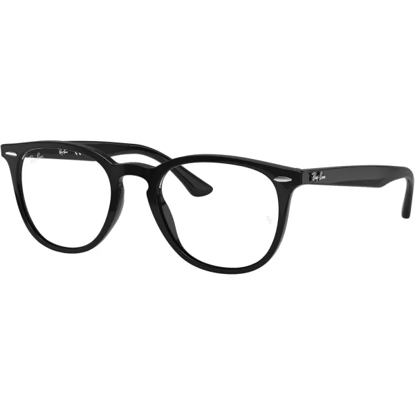 RayBan RX7159 Round Prescription Eyeglass FramesBlackDemo Lens
