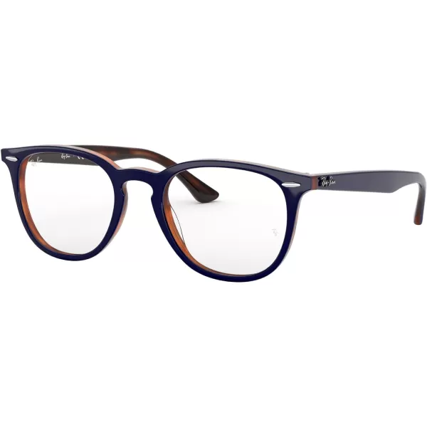 RayBan RX7159 Round Prescription Eyeglass FramesBlue on Havana RedDemo Lens