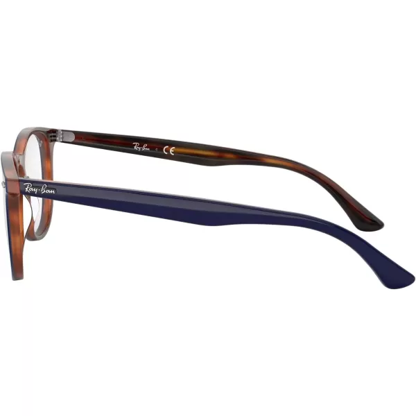 RayBan RX7159 Round Prescription Eyeglass FramesBlue on Havana RedDemo Lens