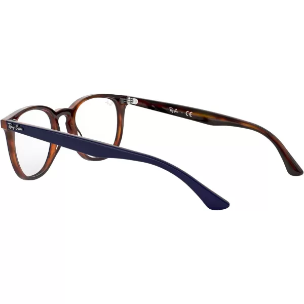 RayBan RX7159 Round Prescription Eyeglass FramesBlue on Havana RedDemo Lens