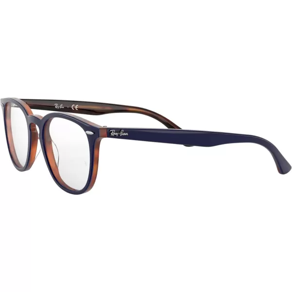 RayBan RX7159 Round Prescription Eyeglass FramesBlue on Havana RedDemo Lens