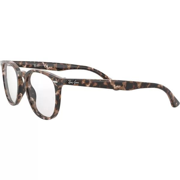 RayBan RX7159 Round Prescription Eyeglass FramesBrown HavanaDemo Lens